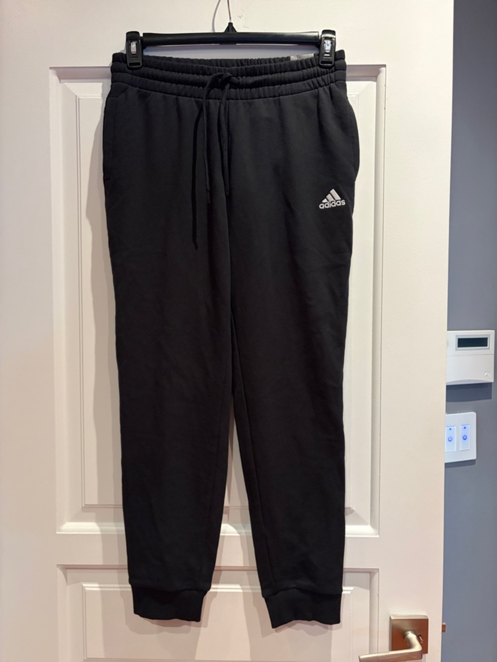 adidas Black Sweatpants with White Logo